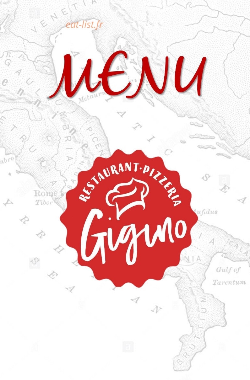 Gigino Pizzeria — carte page 1