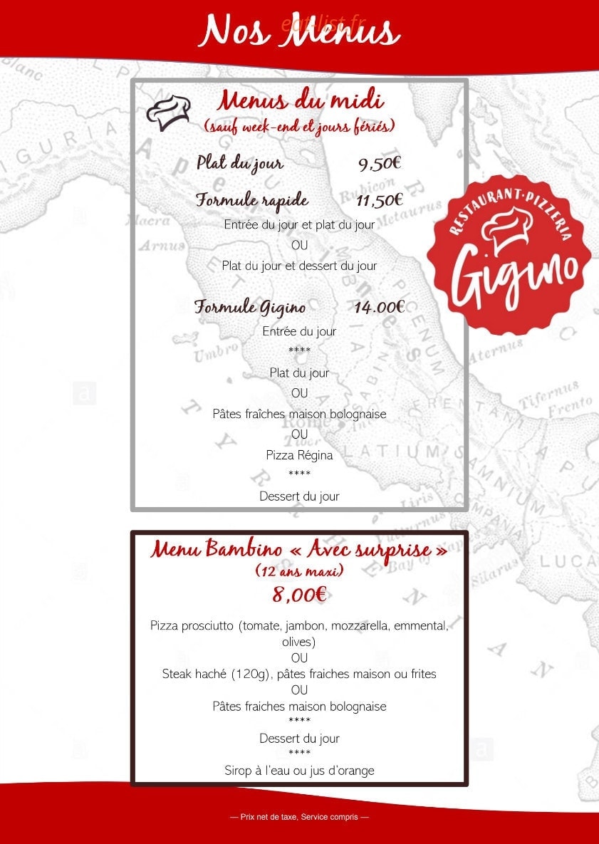 Gigino Pizzeria — carte page 5