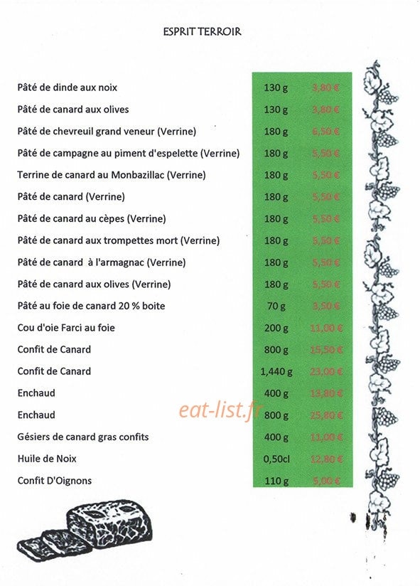 L'art et le vin — carte page 2