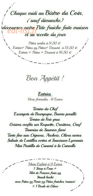 Le Bistro du Coin — carte page 2