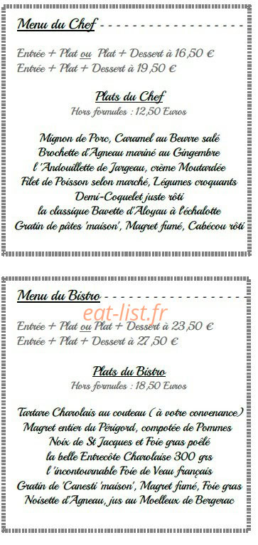 Le Bistro du Coin — carte page 3