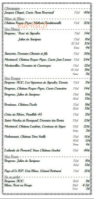 Le Bistro du Coin — carte page 6