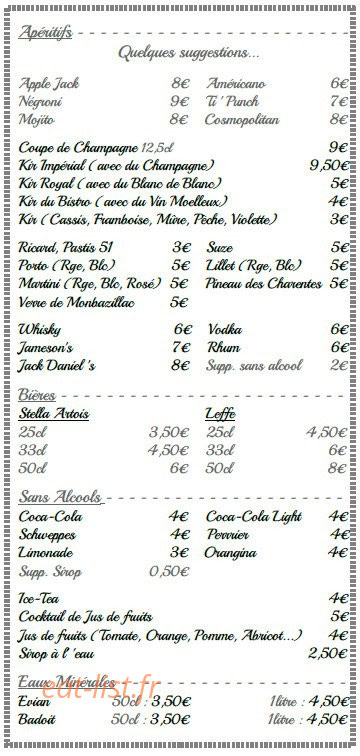 Le Bistro du Coin — carte page 5