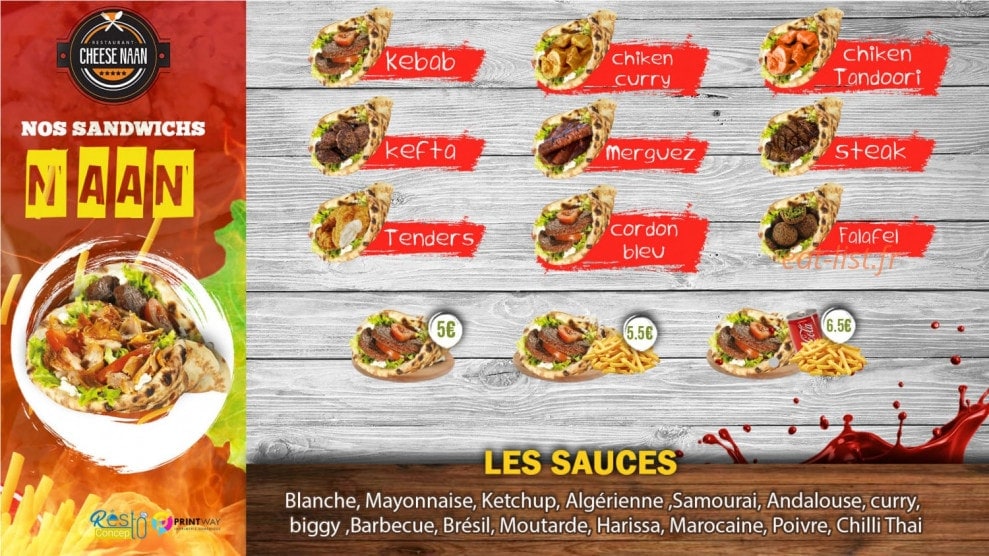 Le Cheese Naan — carte page 1