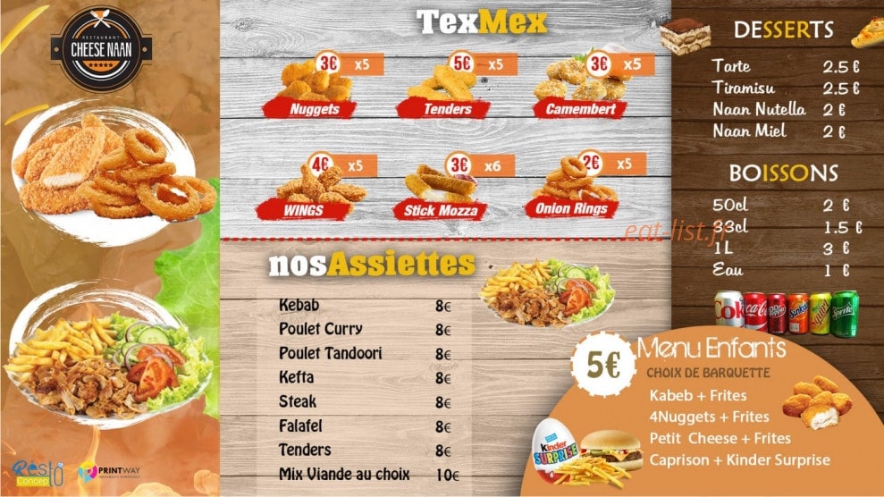 Le Cheese Naan — carte page 4