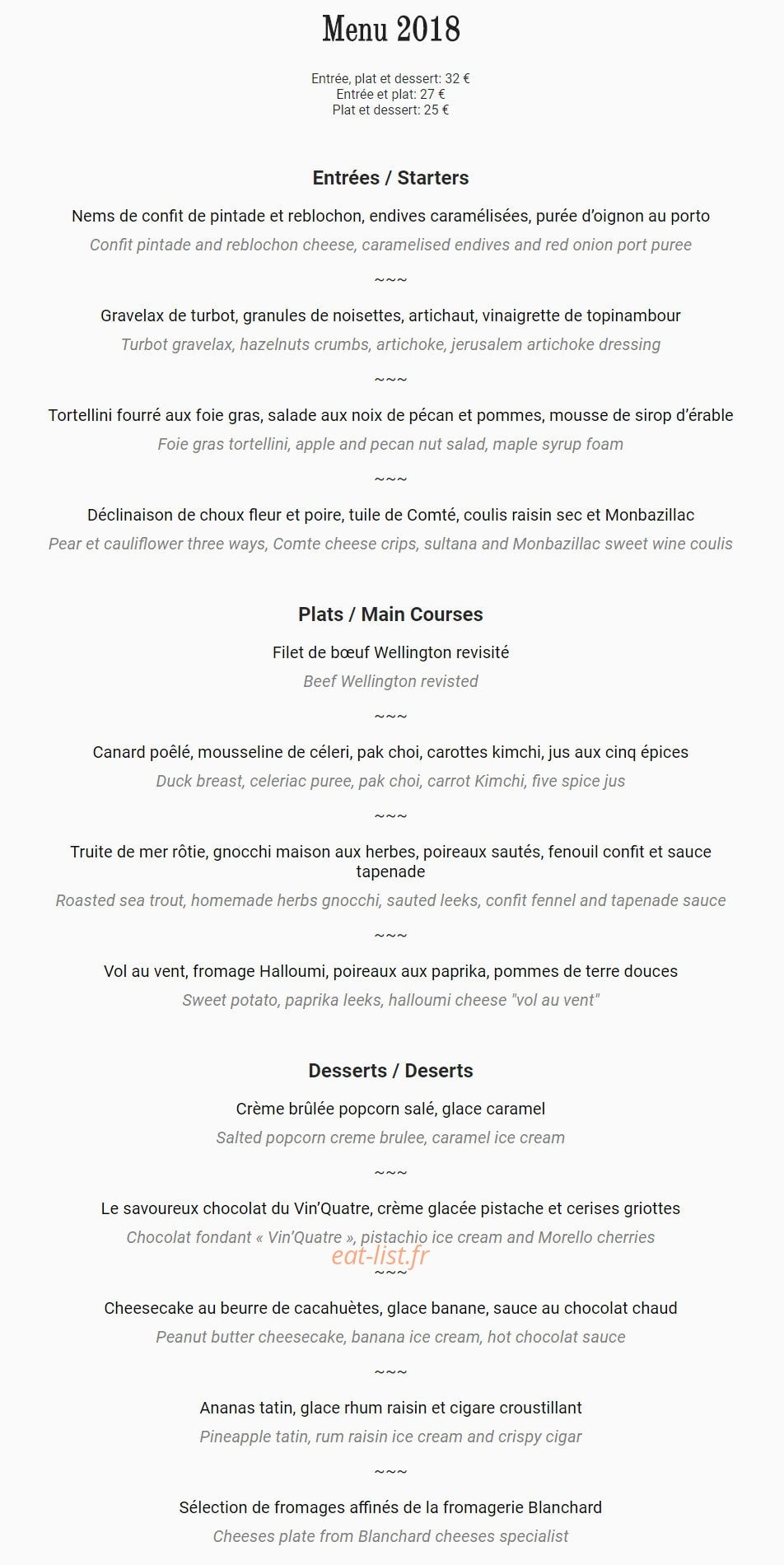 Le Vin'Quatre — carte page 1