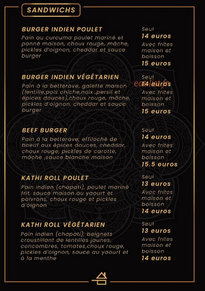 Namaste india — carte page 1