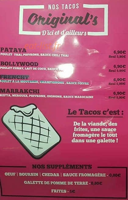 O' coup de food — carte page 1