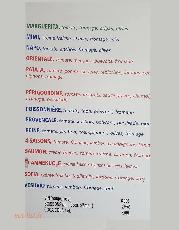 Olla pizza — carte page 2