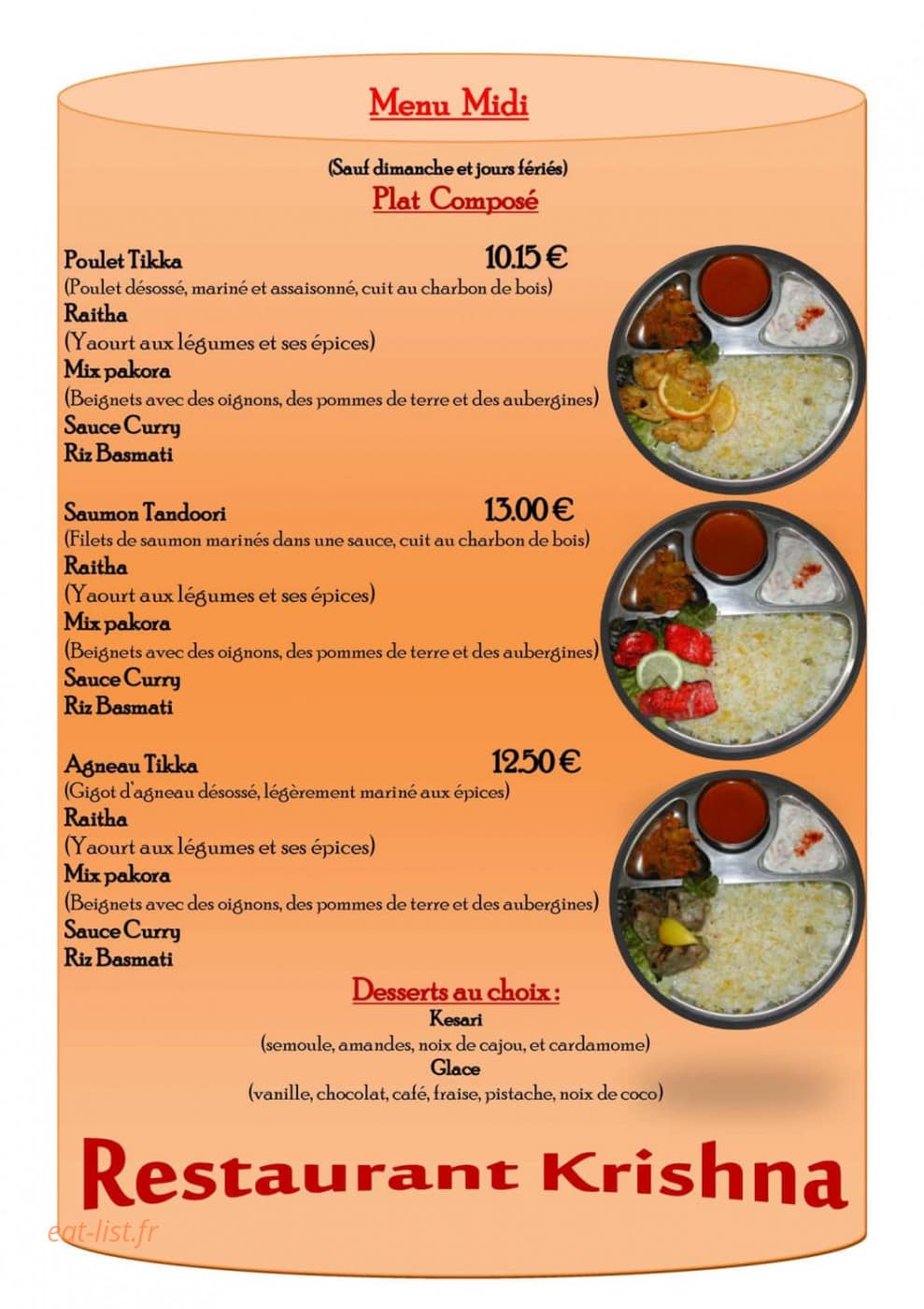 Restaurant Krishna — carte page 8