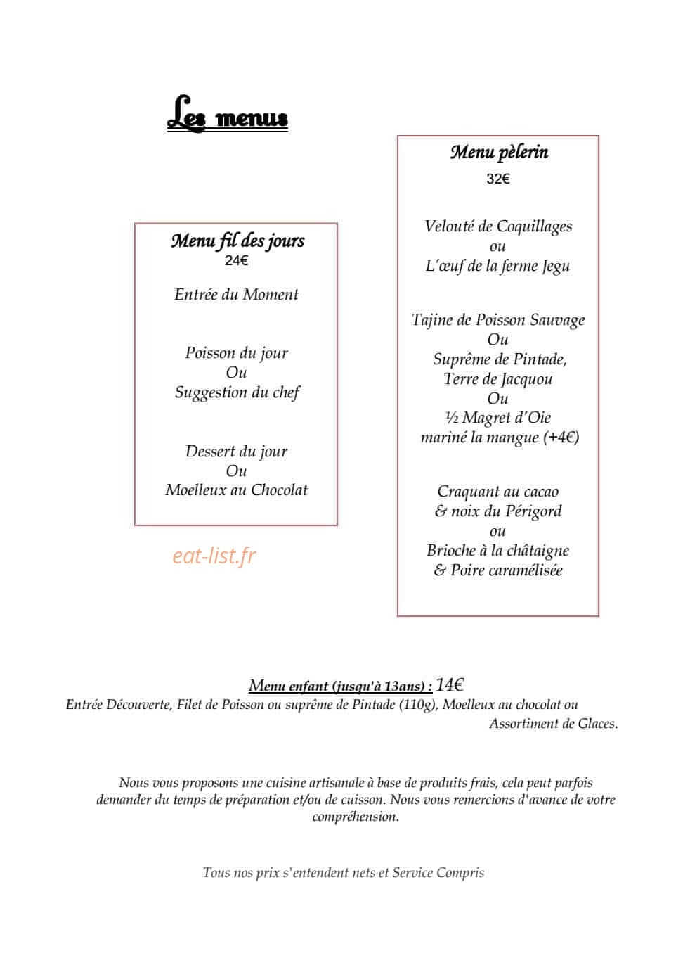 Restaurant Le Saint Jacques — carte page 3
