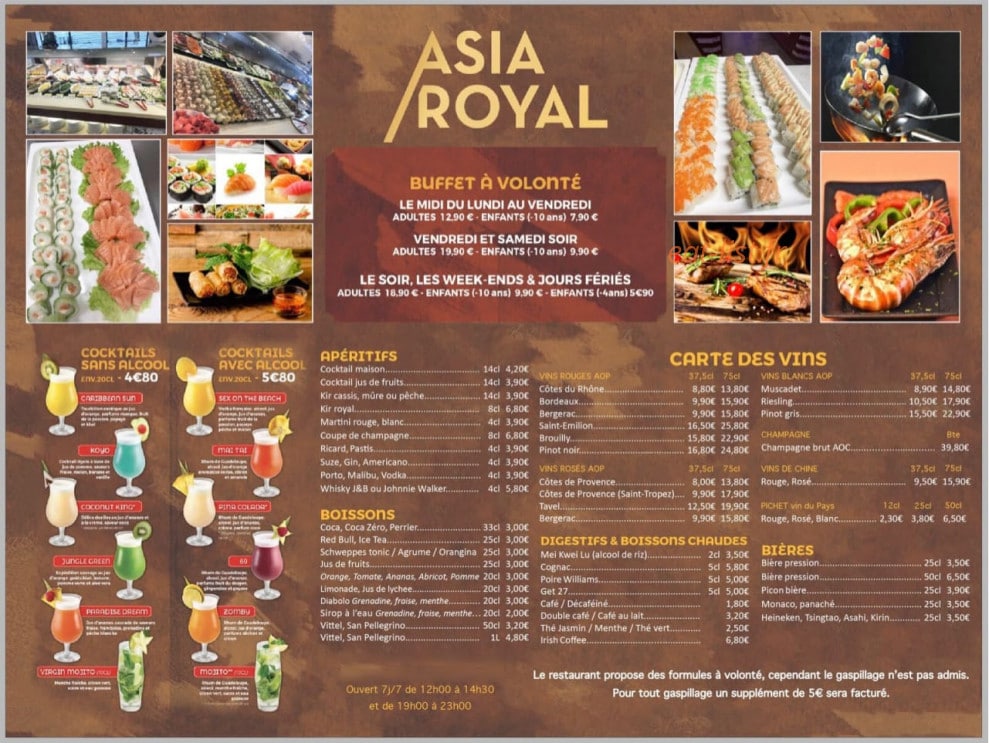 Asia Royal — carte page 1