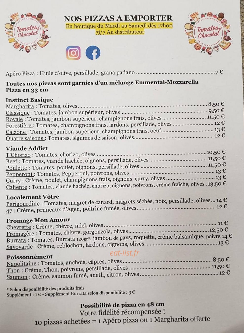 Tomates et chocolat — carte page 1