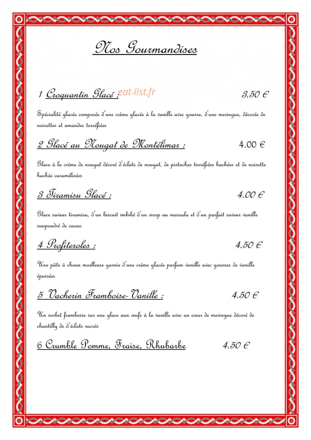 Auberge du Vern — carte page 6