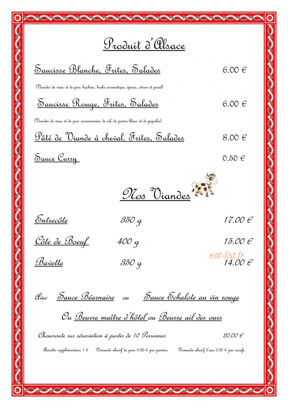 Auberge du Vern — carte page 4
