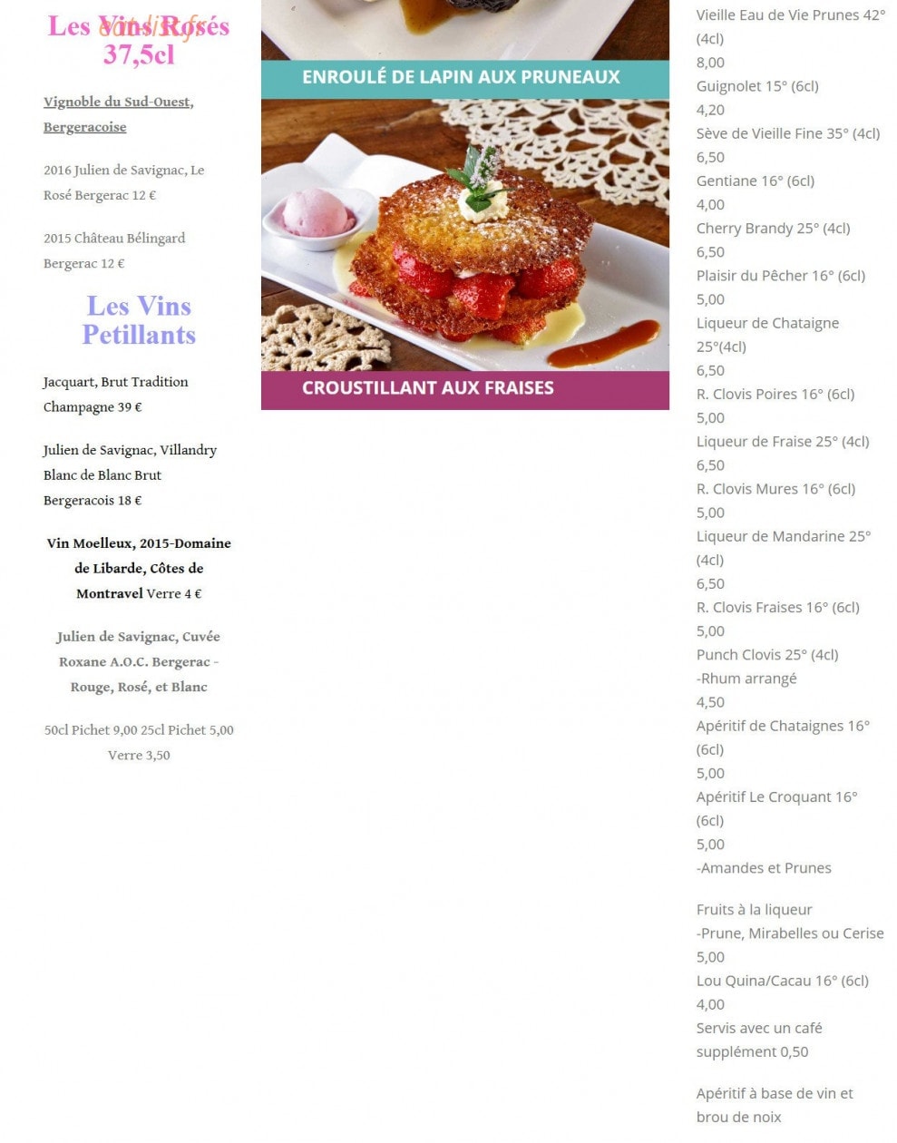 Le Lion d'Or — carte page 2