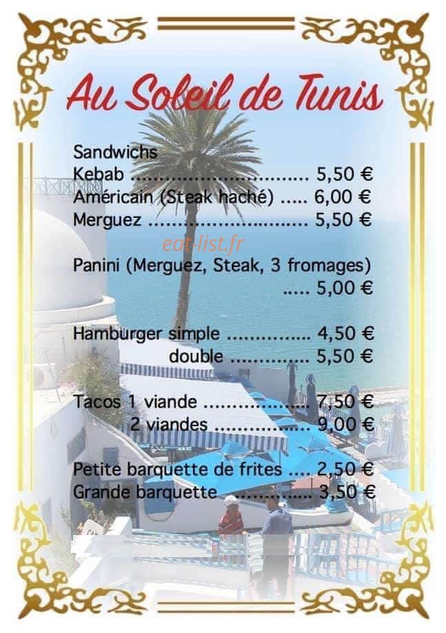 Au Soleil de Tunis — carte page 1