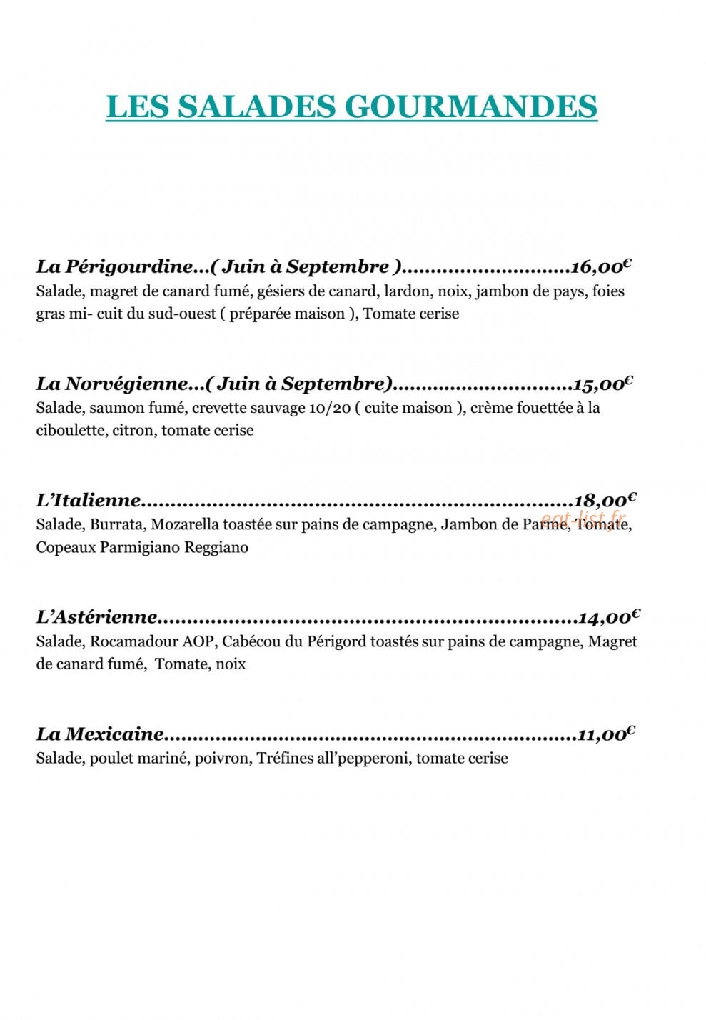 Pizza and co — carte page 5
