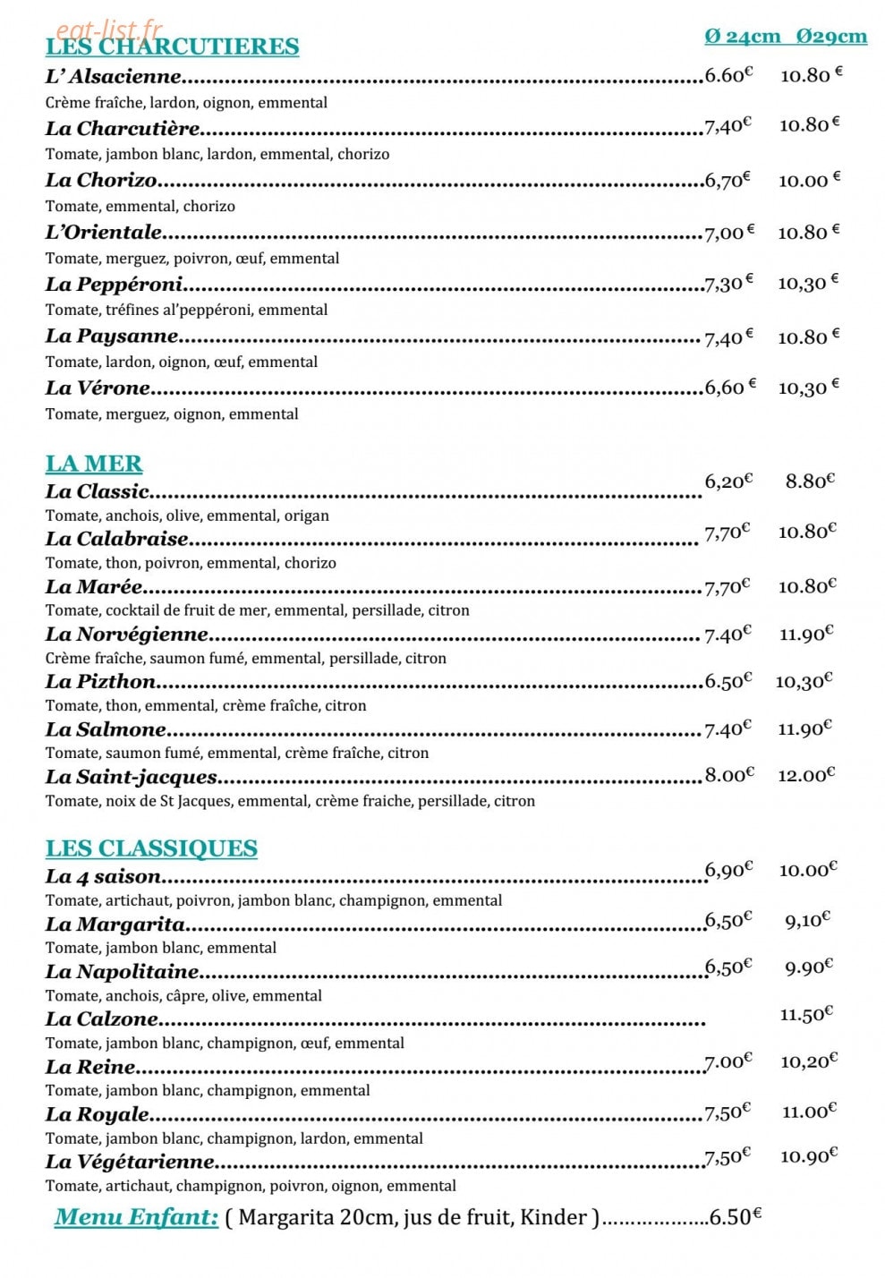 Pizza and co — carte page 4