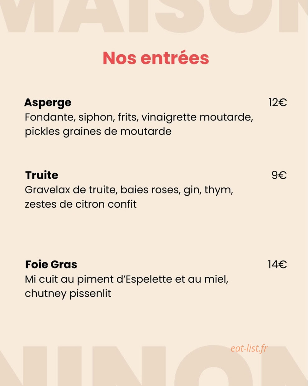 Maison Ninon — carte page 2