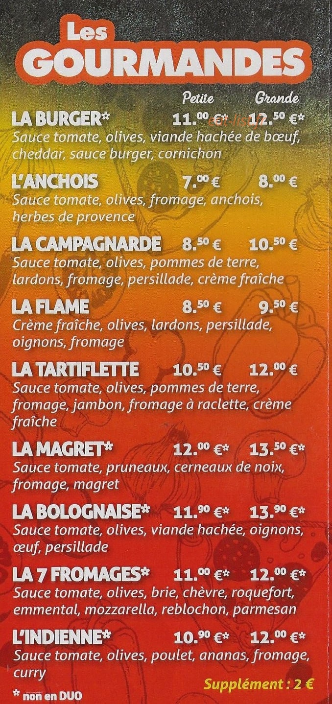Pat’Pizza — carte page 2