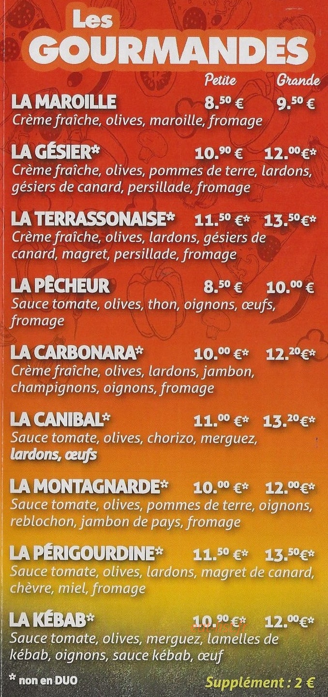 Pat’Pizza — carte page 3