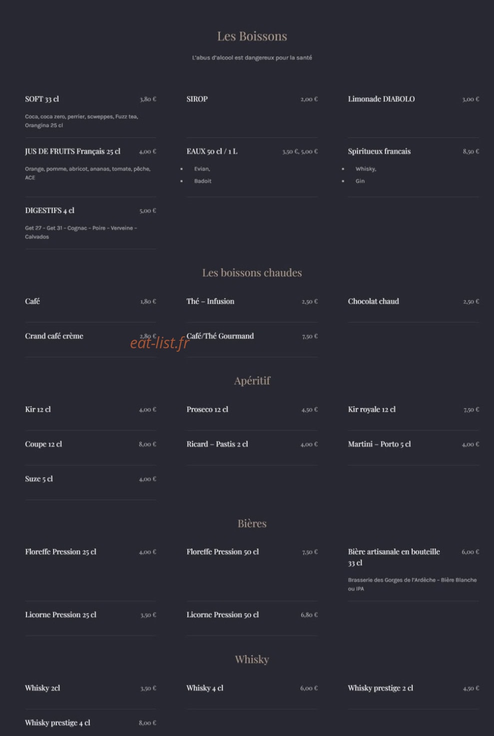 Au comptoir de l'épicurien — carte page 3