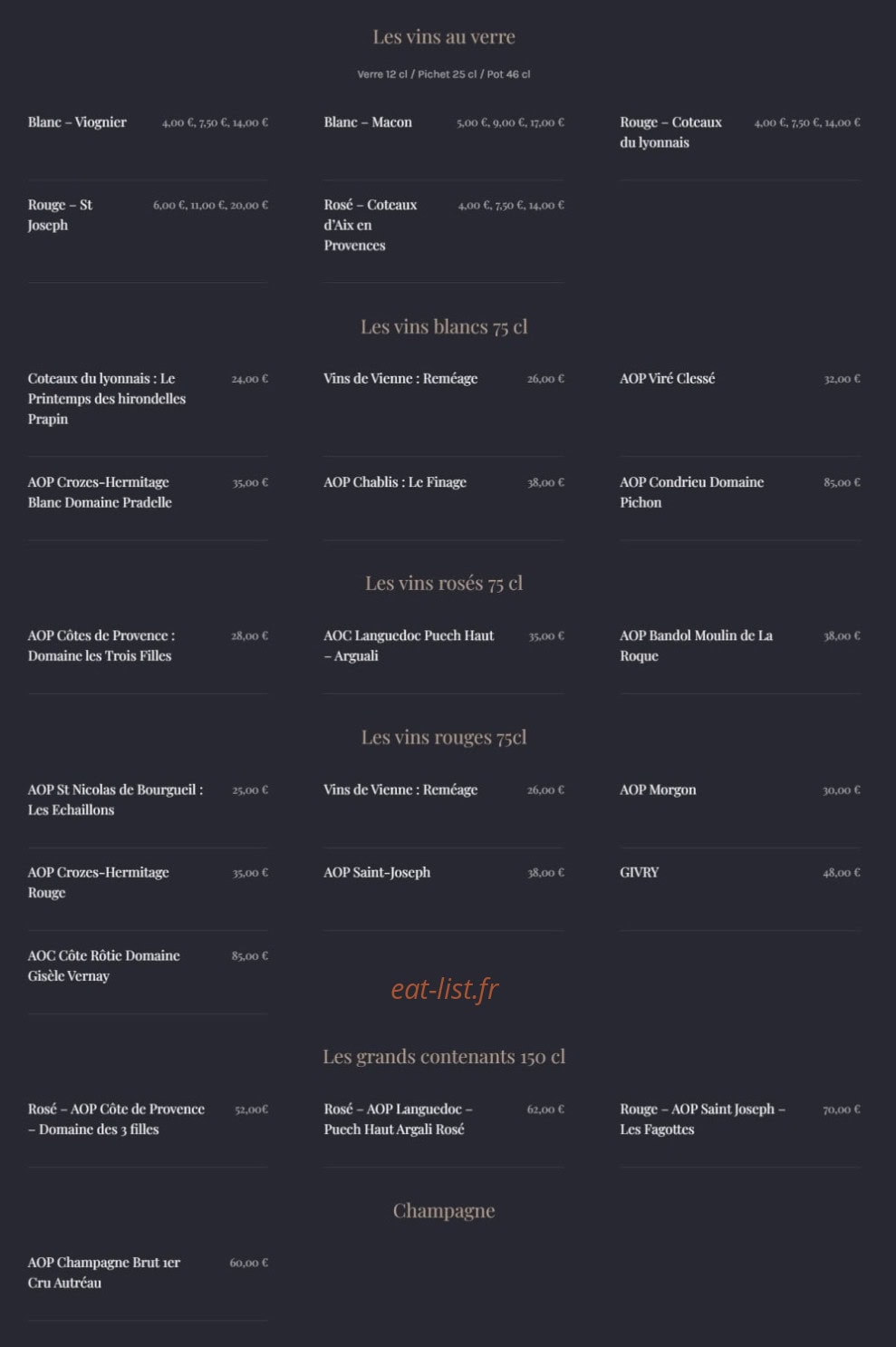 Au comptoir de l'épicurien — carte page 4