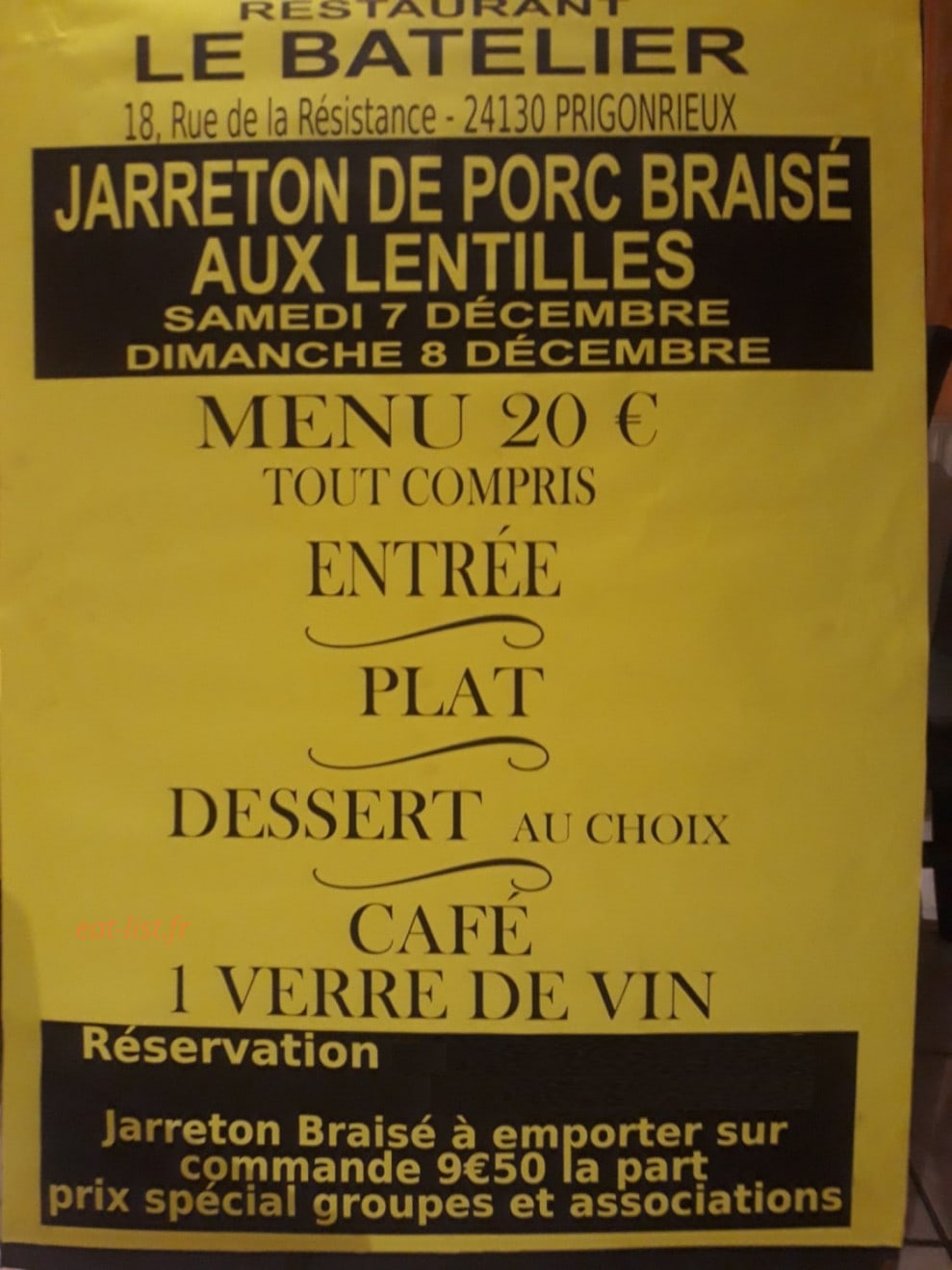Le Batelier — carte page 1