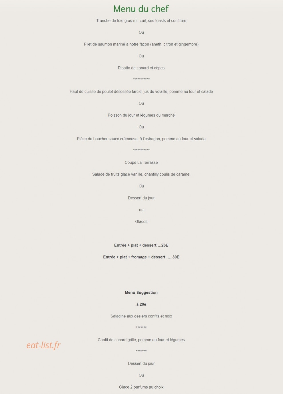 La Terrasse — carte page 1