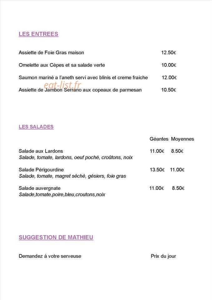 Le Chat Perché — carte page 2