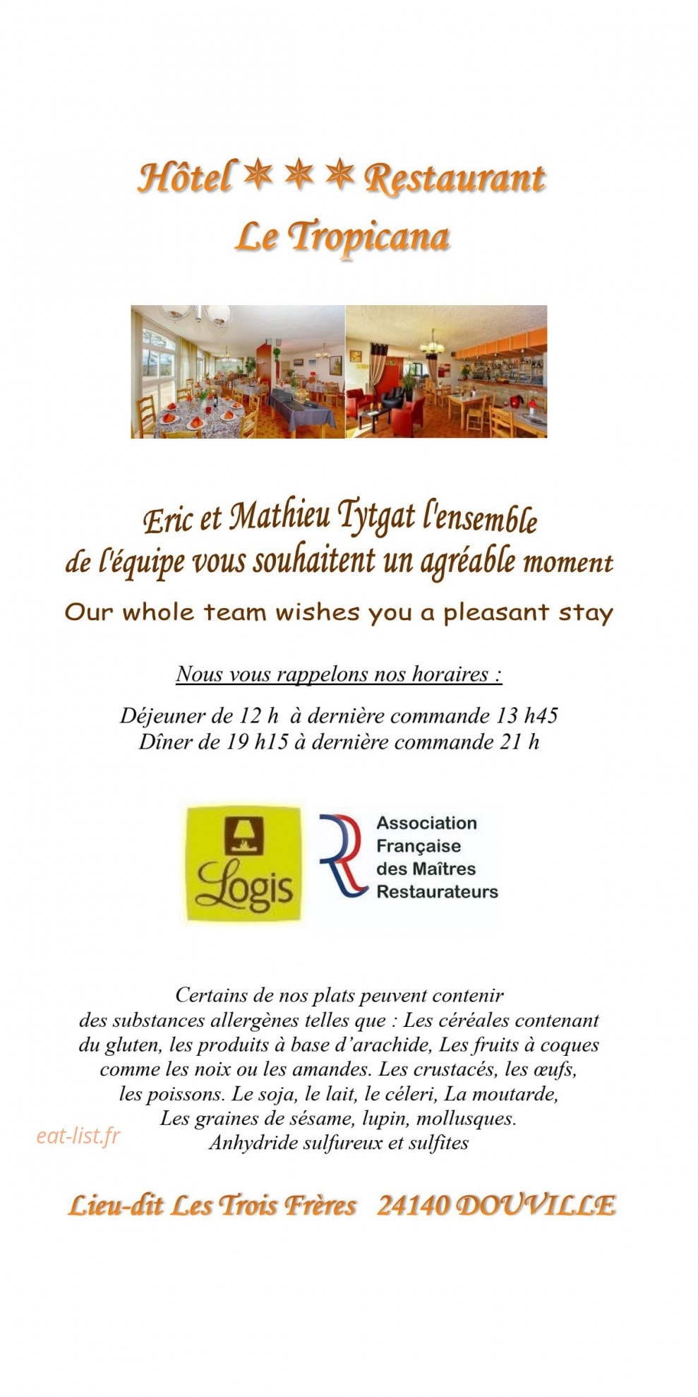 Le Tropicana — carte page 7