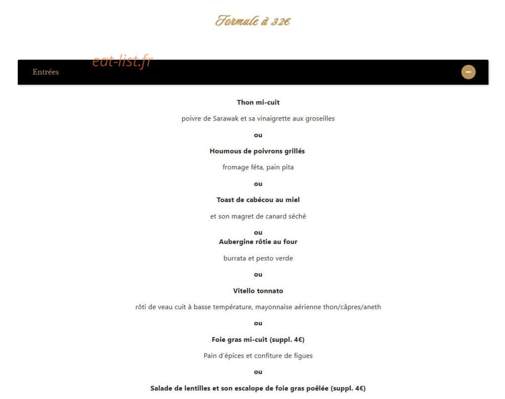 Le Bistrot Du Presbytère — carte page 1