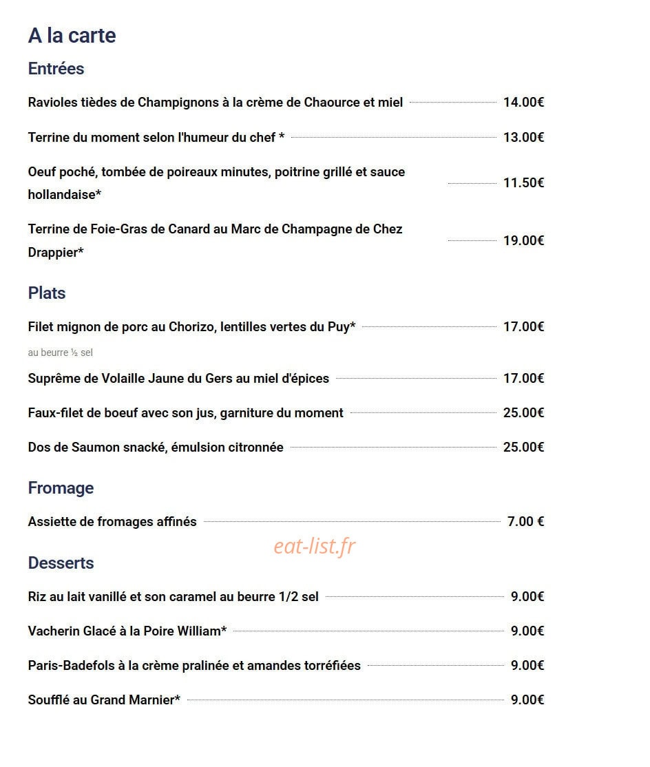 Le Chopin gourmand — carte page 2