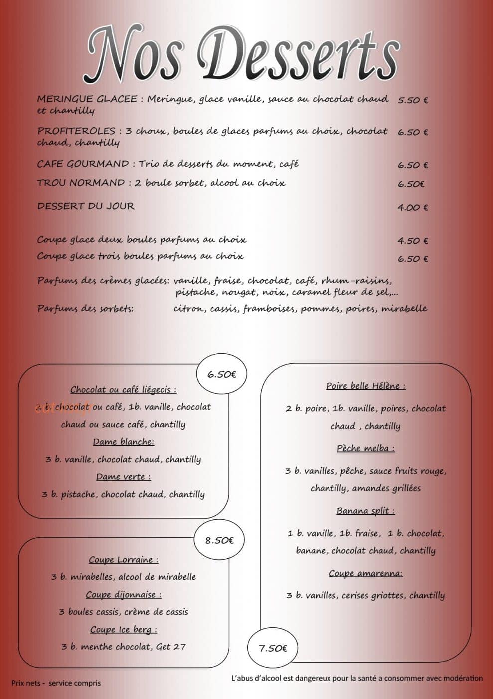 Au Gré des Saisons — carte page 9