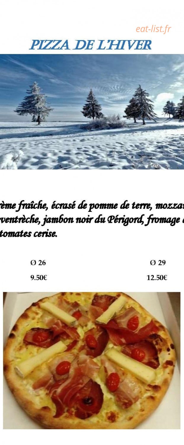 Ayrton Pizza — carte page 1