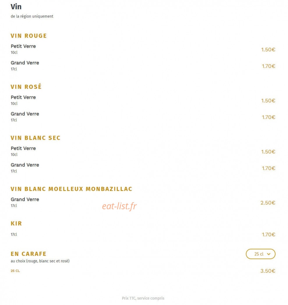 Café de la Paix — carte page 7