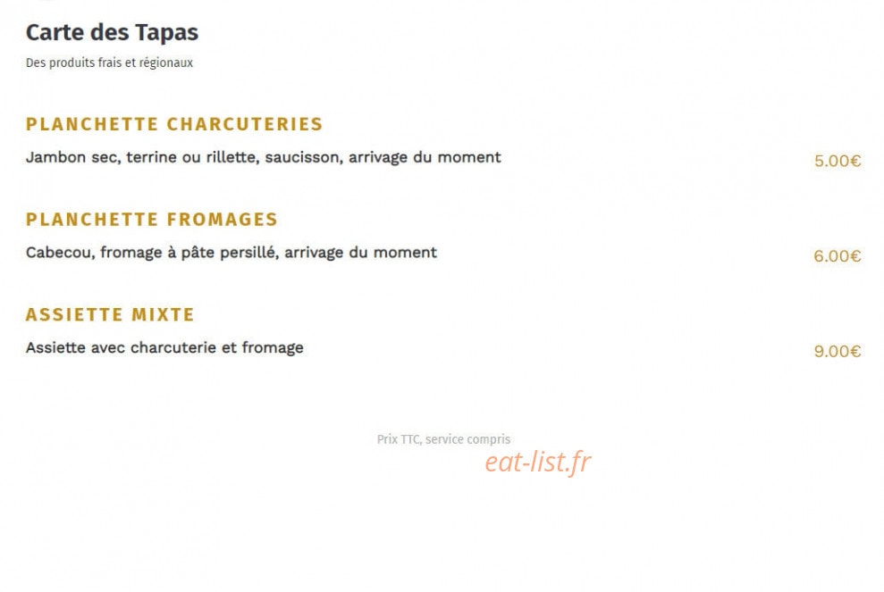Café de la Paix — carte page 9