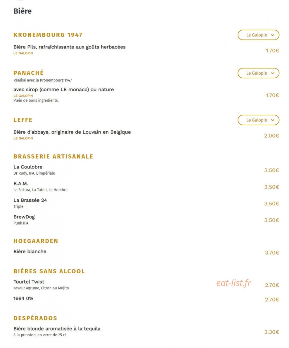 Café de la Paix — carte page 1