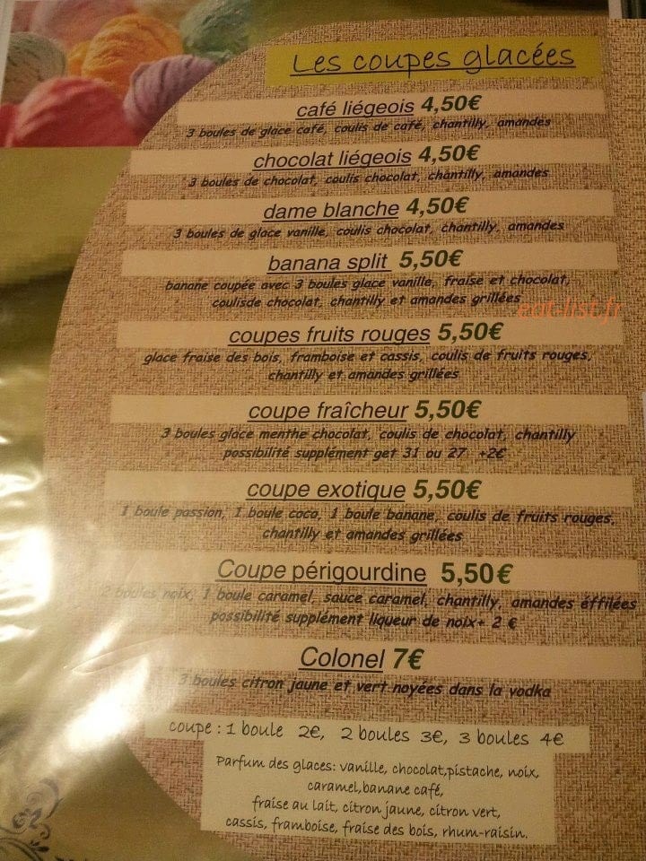 Pizzeria des Bastides — carte page 9