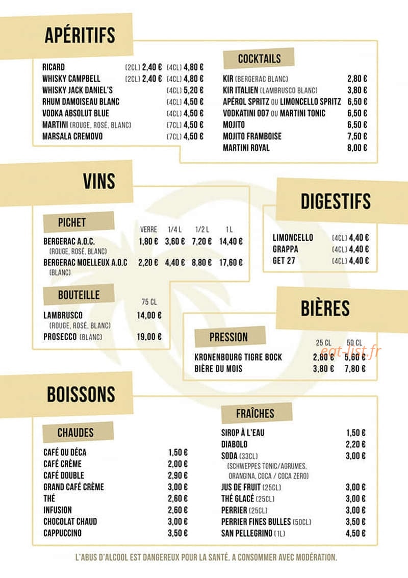 Restaurant l'Oasis — carte page 3