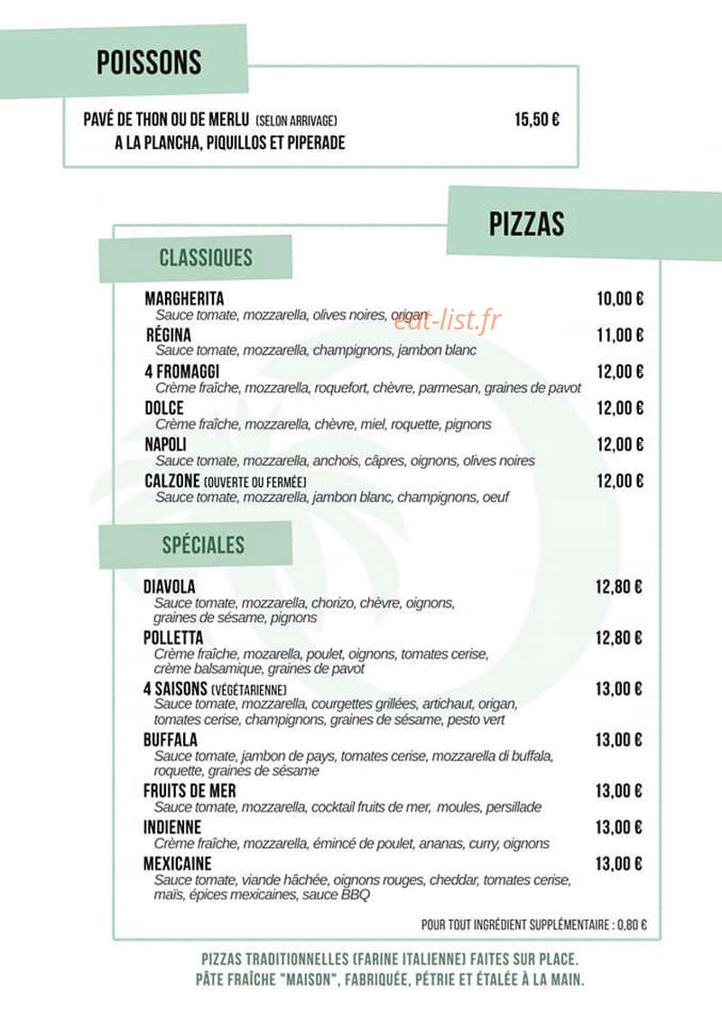 Restaurant l'Oasis — carte page 4