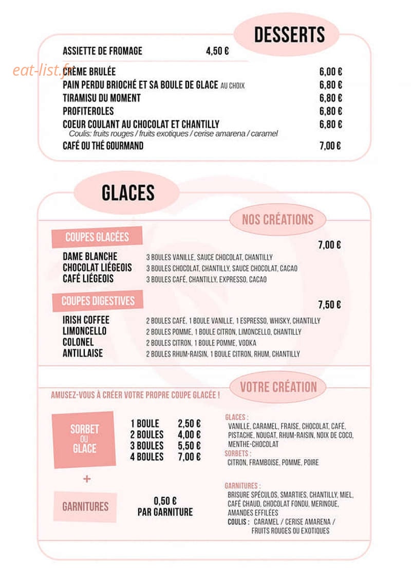 Restaurant l'Oasis — carte page 2