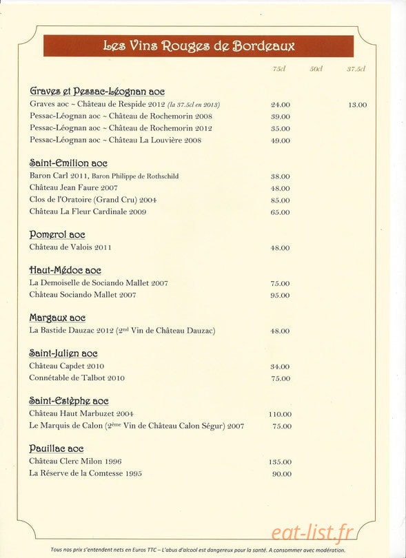 Auberge de la Nauze — carte page 4