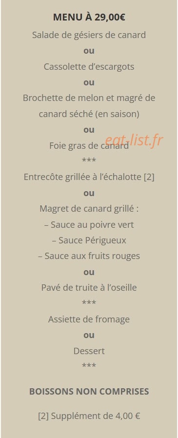 Auberge Du Roc — carte page 2