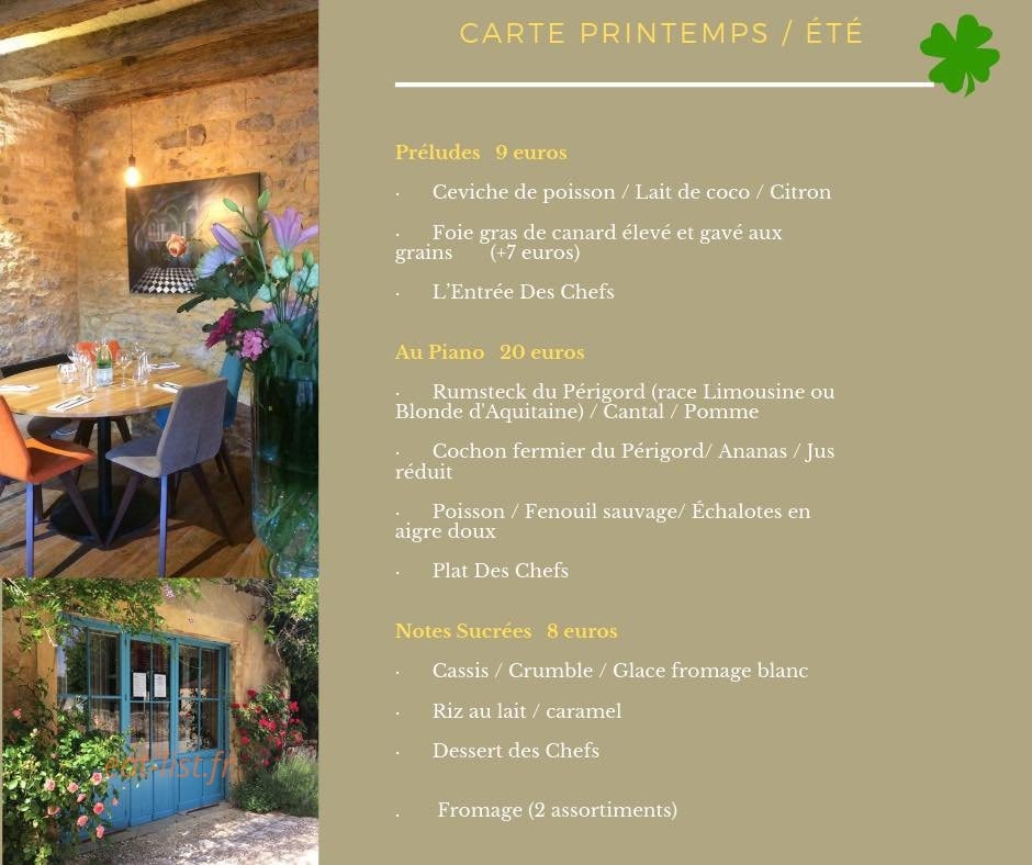 L'envie des mets — carte page 1