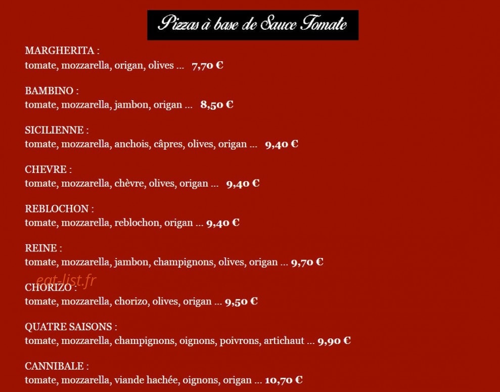 Le Bouchon — carte page 1