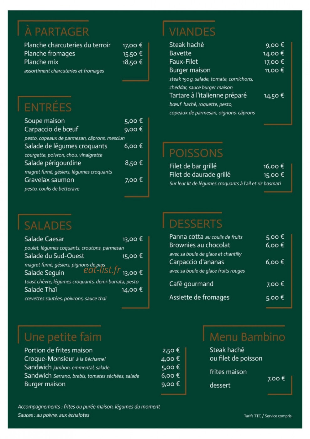 Le Café de la Paix — carte page 2