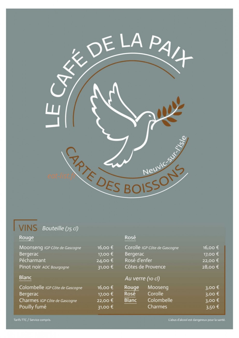 Le Café de la Paix — carte page 3