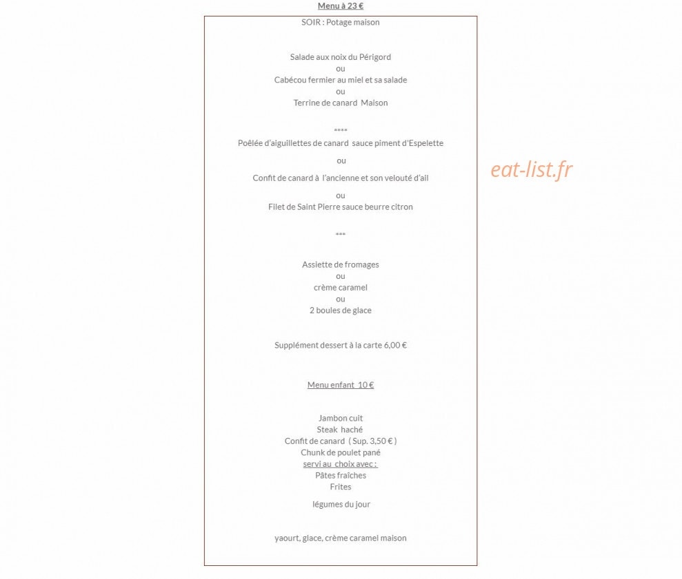 Le Relais du Touron — carte page 2